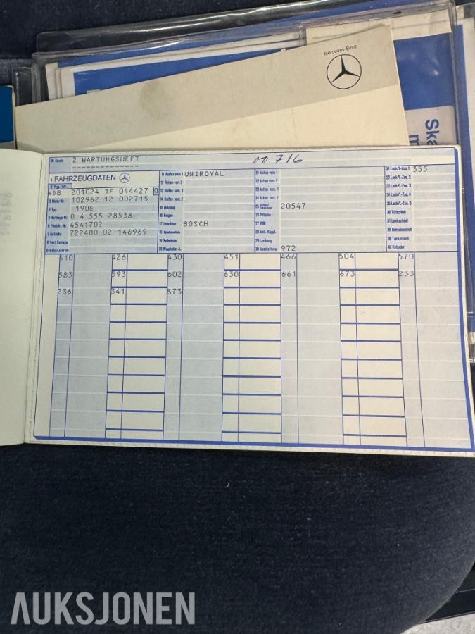 1985 Mercedes-Benz 190E 2.0 automat s+v dekk eu ok til 02.2027