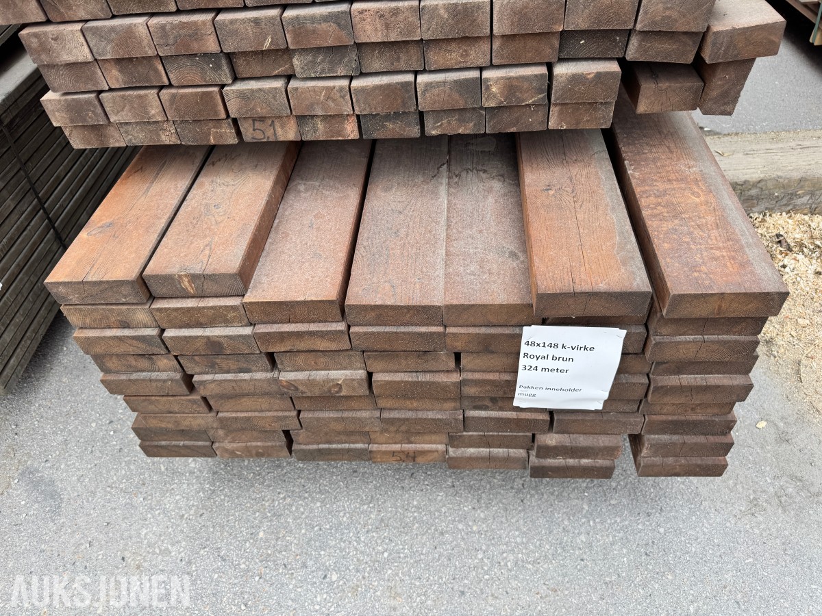 1 pakke Royal brun konstruksjonsvirke 48x148 mm