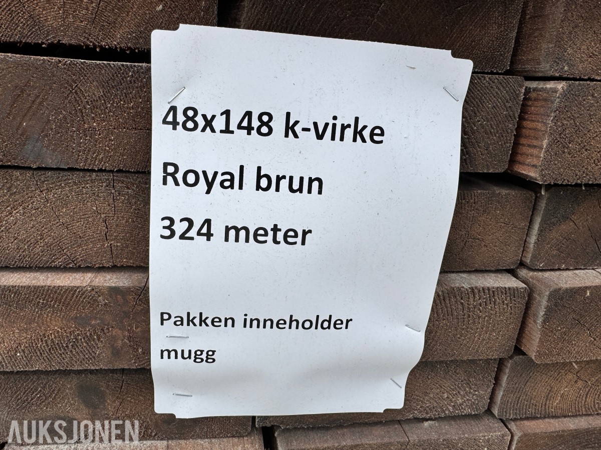1 pakke Royal brun konstruksjonsvirke 48x148 mm