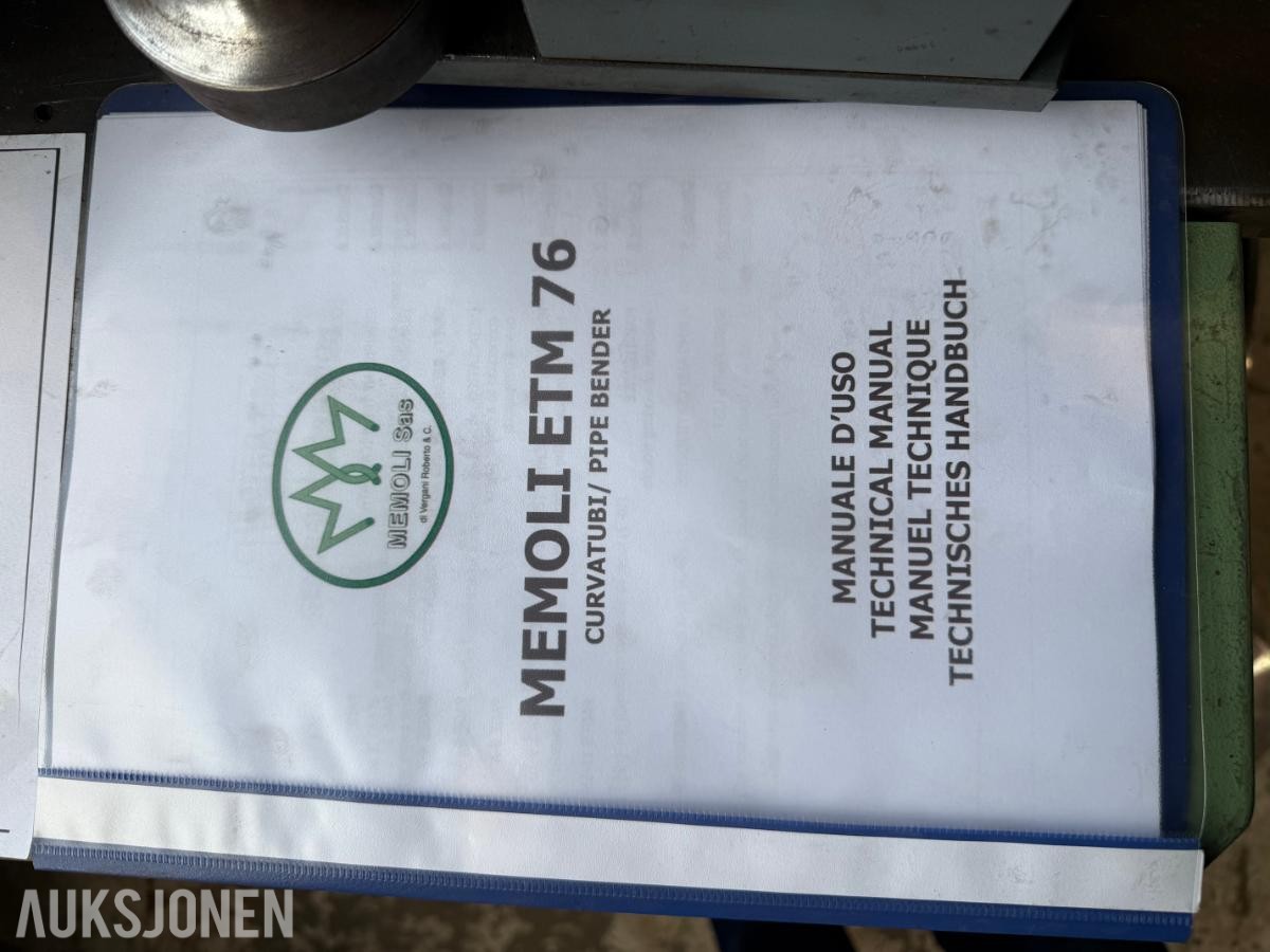 2008 Memoli rørbøyemaskin ETM 76