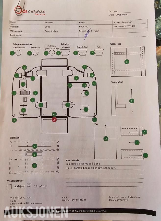 2002 Dethleffs Campingbil 6 sitteplasser 6 soveplasser støtteben