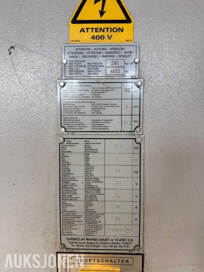 2008 DURMA Kantpresse AD-S 30175