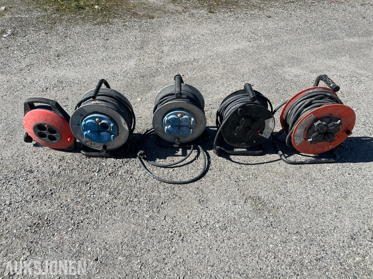 Kabeltromler – 5 stk med kabler