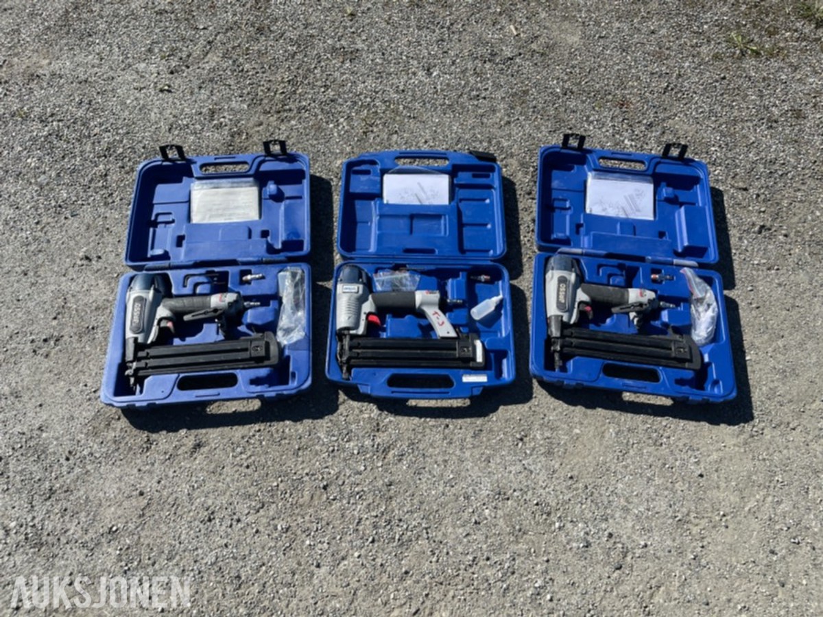 3 stk spikerpistoler / dykkertpistoler i koffert
