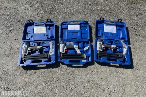 3 stk spikerpistoler / dykkertpistoler i koffert