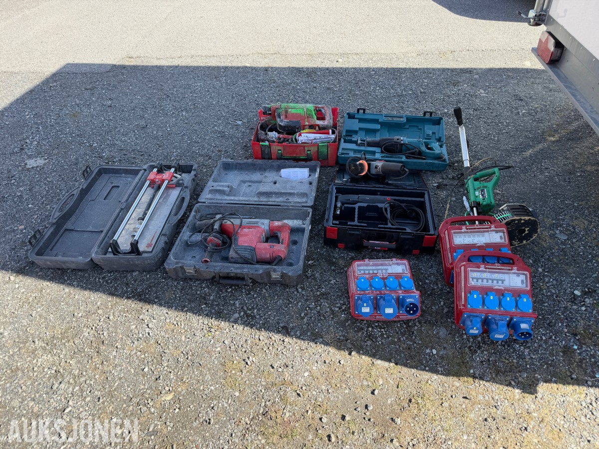 Verktøypakke – Milwaukee, Hilti, Makita + byggstrøm fordelere