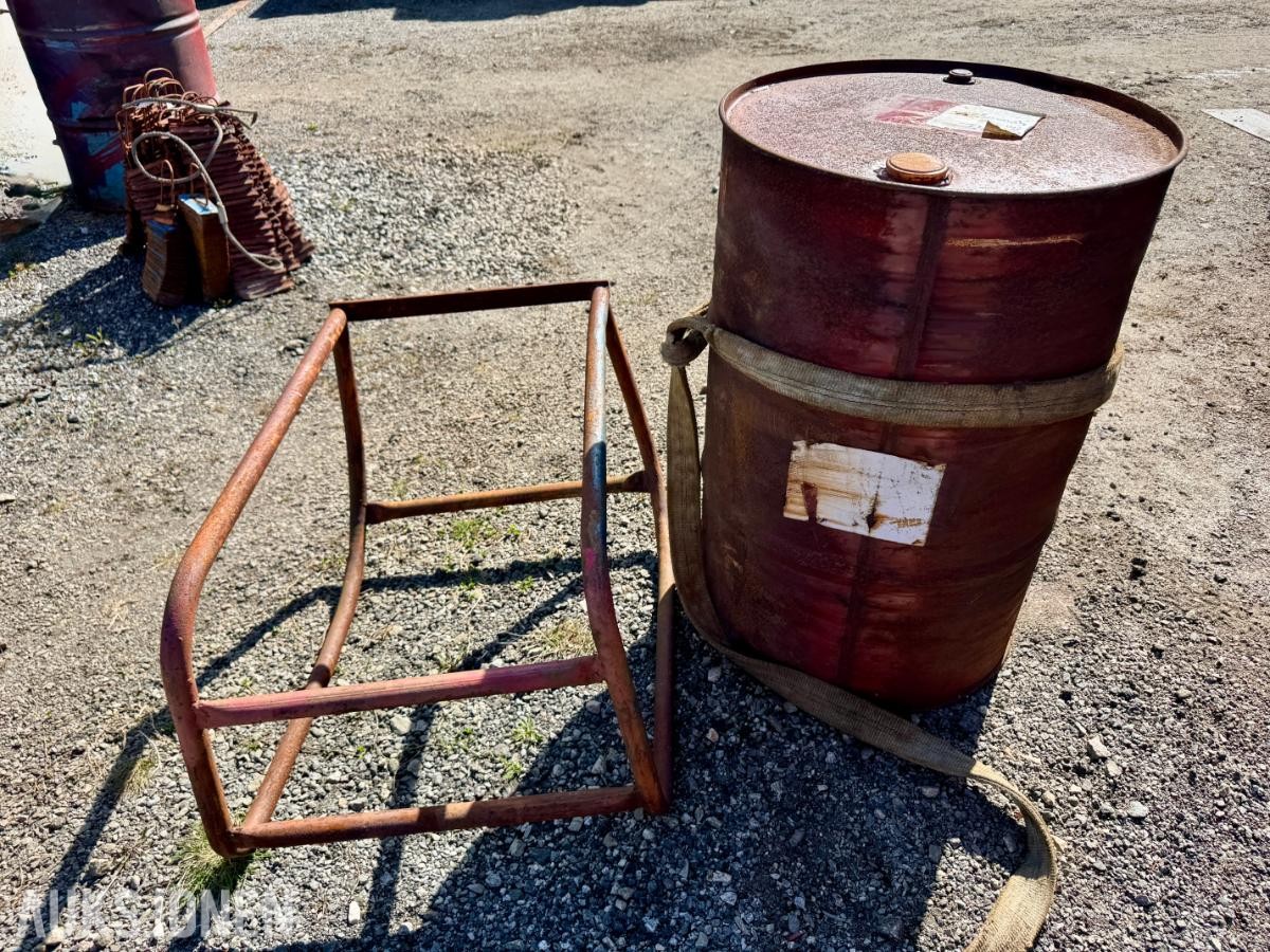 Mobil Girolje 200 L – Industrielt stålfat for verksted og lager
