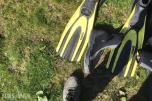 Various swimming/diving equipment Wet suits XL & L