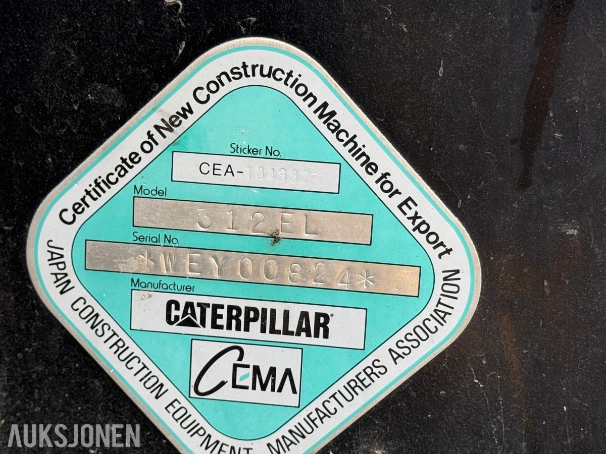 2016 Cat 312EL 2016 Gravemaskin – Årsgodkjent - Timer: 9530