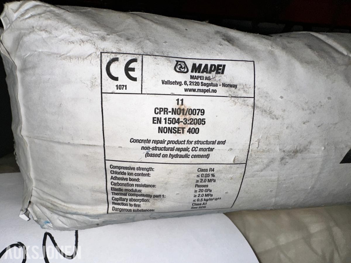 52 sekker Mapei Nonset Mørtel