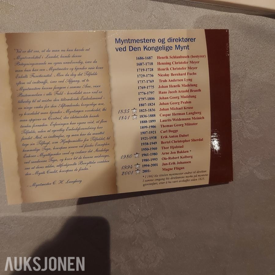 1980 Myntsett fra Den Kongelige Mynt 1980 og 2001