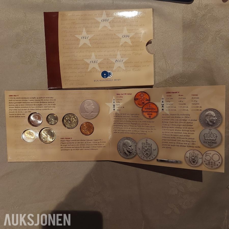 1980 Myntsett fra Den Kongelige Mynt 1980 og 2001