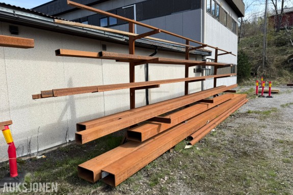Stålreol med grove konstruksjonsprofiler – 12 m lengder / HYBOX 400x200x10 / S355