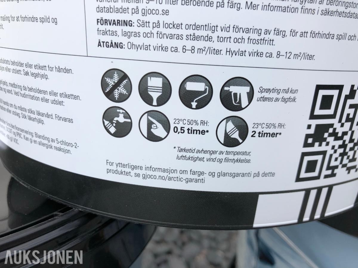 Utendørsmaling ca 62kg/50L - velg farge selv!