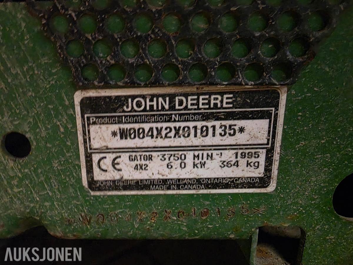 1995 John Deere Gator 4x2 – rep.objekt – med hytte
