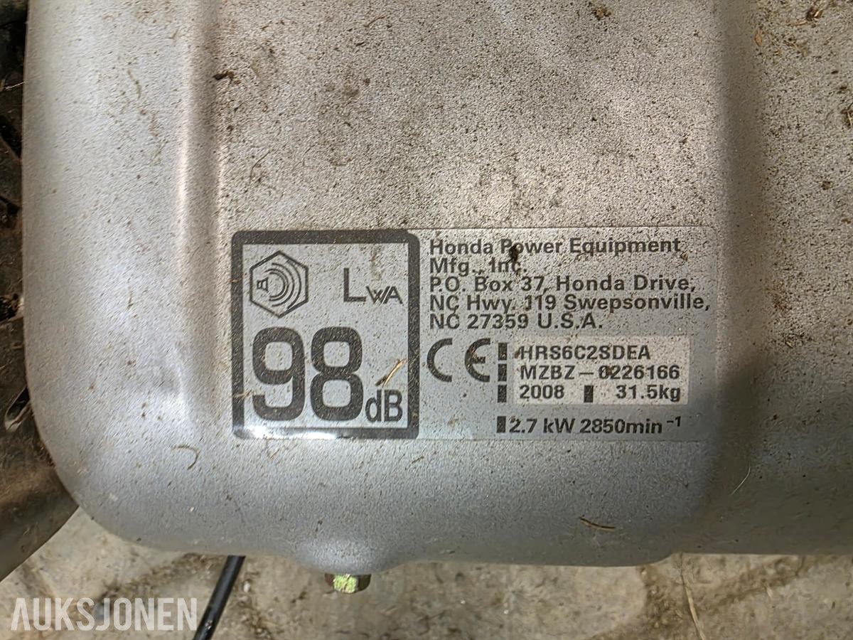 2008 HONDA HRS 536C GRESSKLIPPERE – 3 STK – REP. OBJEKTER