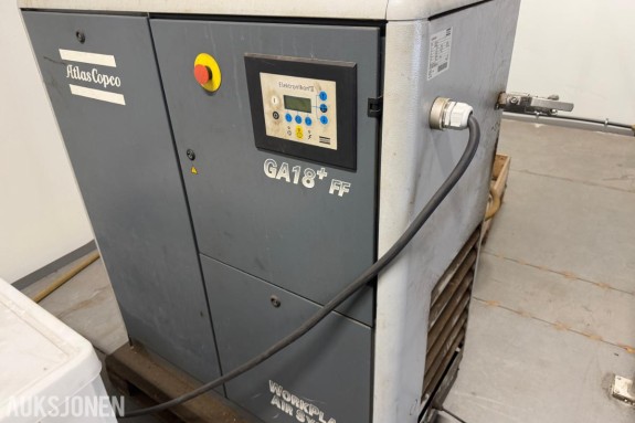 Atlas Copco GA18+ FF skruekompressor - 2007 modell - 18,5 kW