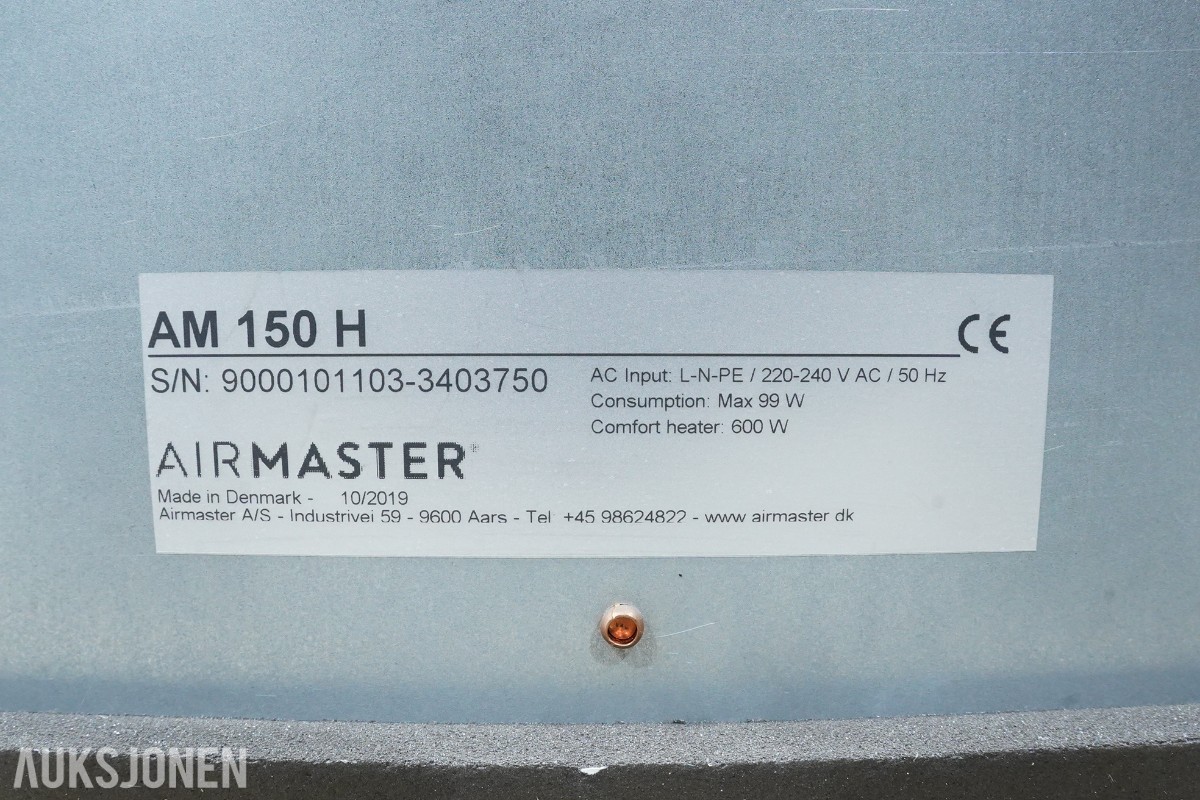 Airmaster AM 150 H ventilasjonsaggregat med varmegjenvinning