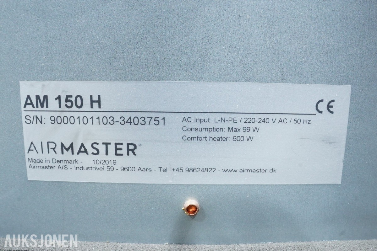 Airmaster AM 150 H ventilasjonsaggregat med varmegjenvinning