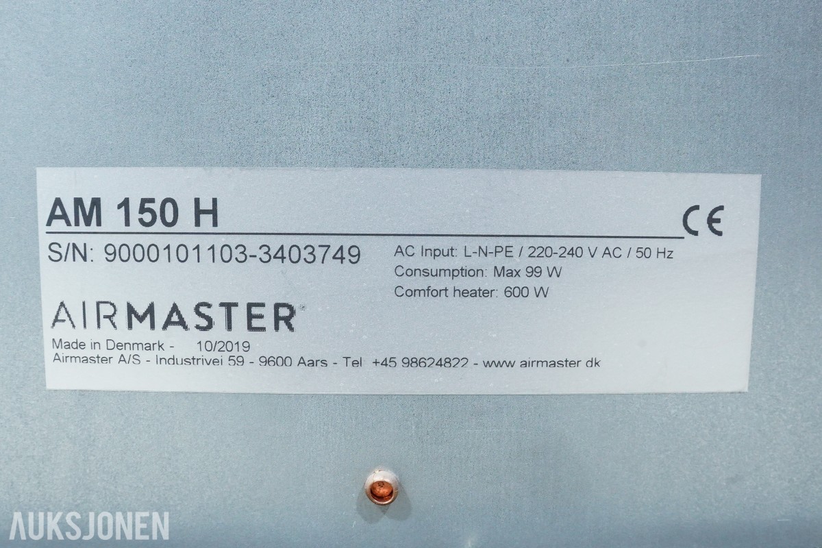 Airmaster AM 150 H ventilasjonsaggregat med varmegjenvinning