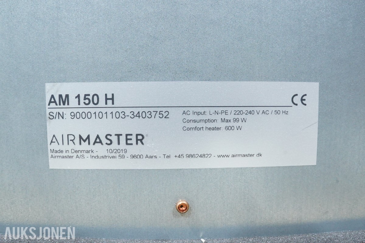 Airmaster AM 150 H ventilasjonsaggregat med varmegjenvinning
