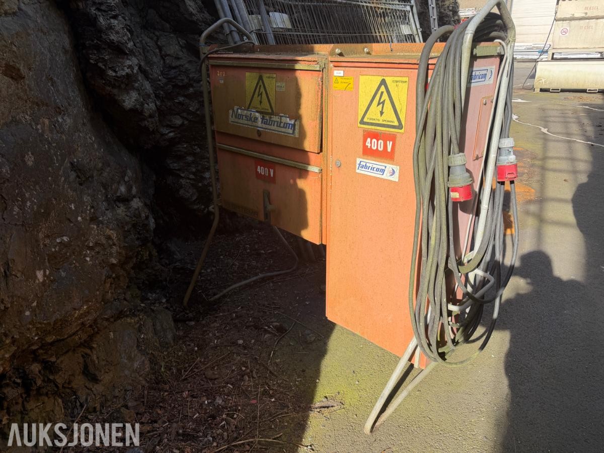 Strømfordelingsskap / byggestrøm 400V - med uttak og sikringer