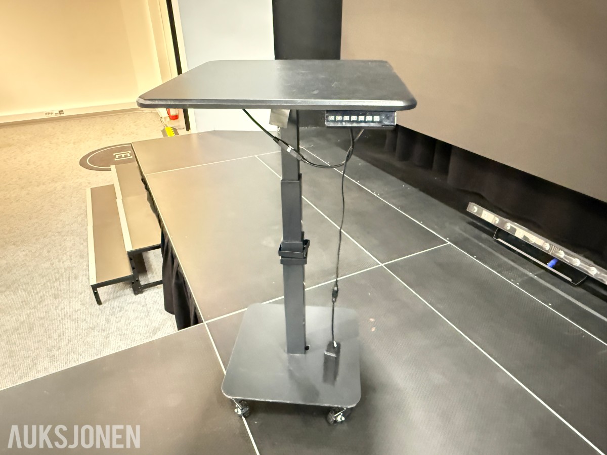 Elektrisk hev/senk talerstol / mobilt arbeidsbord på hjul