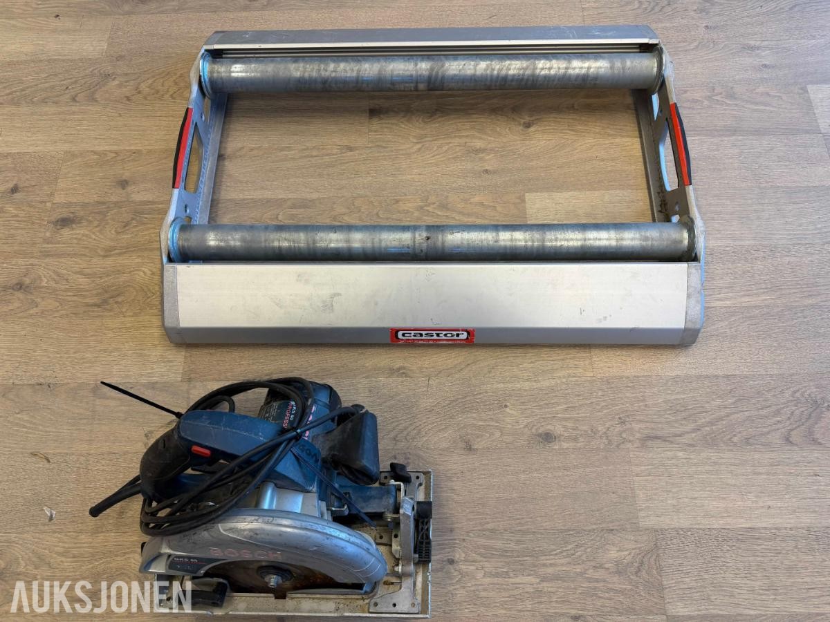 Diverse verktøy: Bosch sirkelsag, Milwaukee, Fein, Hilti + kabelrulle m.m.