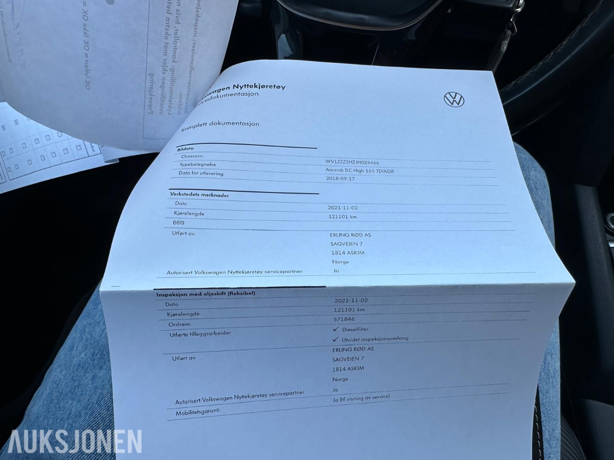 2018 VOLKSWAGEN AMAROK V6 TDI 4MOTION AUTOMAT – HENGERFESTE / NAVI / RYGGEKAMERA
