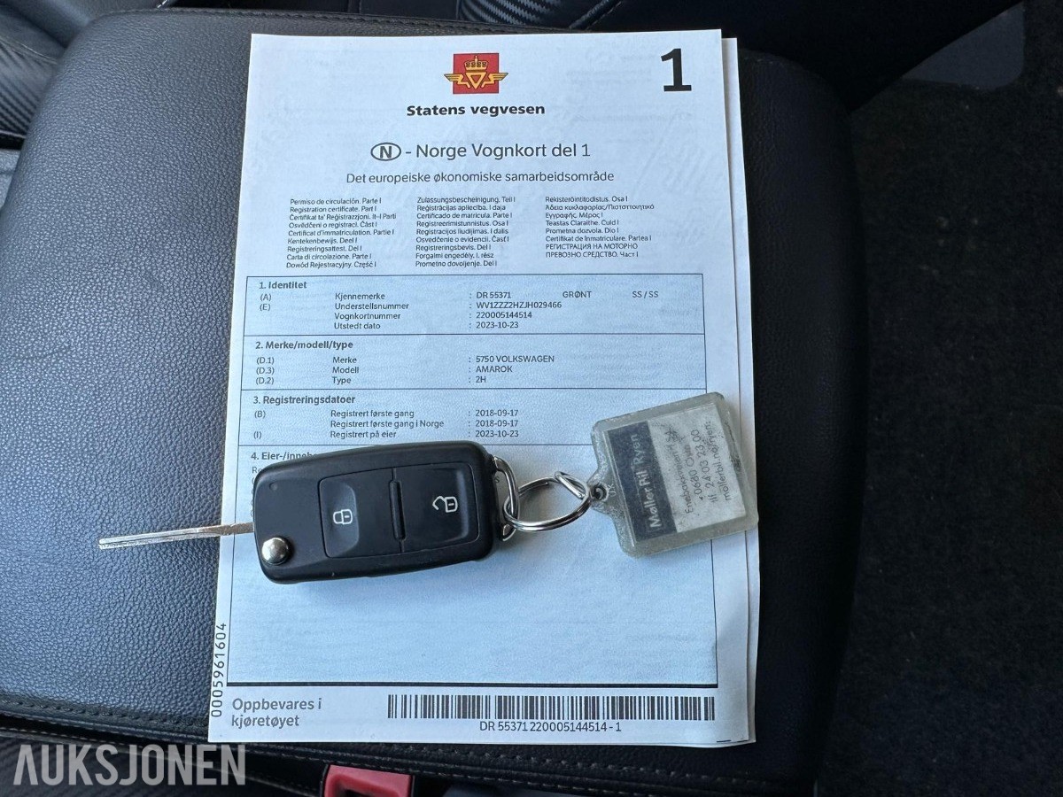 2018 VOLKSWAGEN AMAROK V6 TDI 4MOTION AUTOMAT – HENGERFESTE / NAVI / RYGGEKAMERA