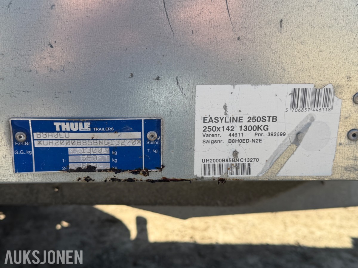 Thule Easyline 250STB Tilhenger - 1300kg - 250x142 cm 