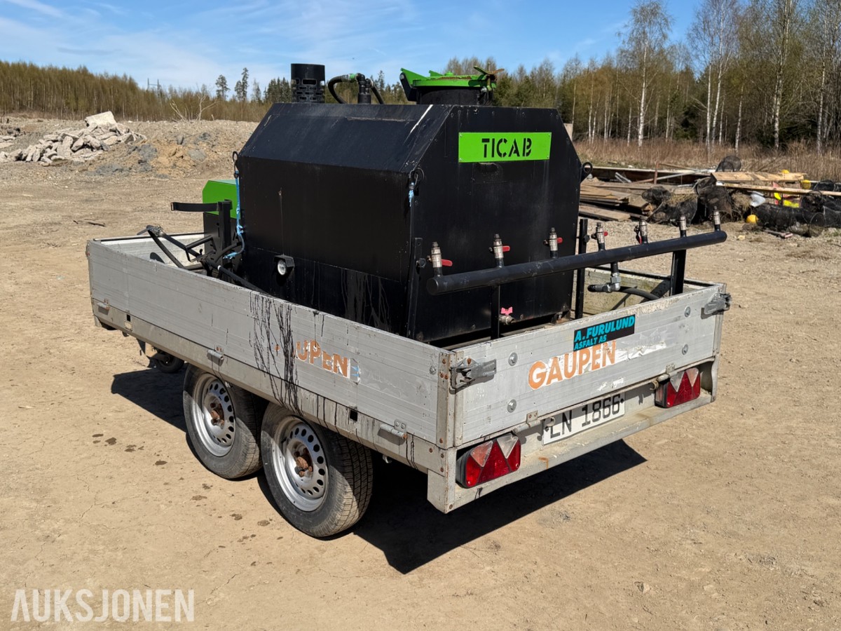 2020 TICAB BS-500 Asfaltsprøyte med Honda GX160 på tilhenger 