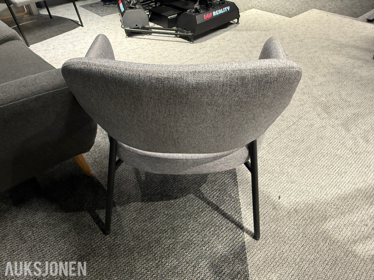 Sofagruppe med 3-seter og 2 lenestoler + klesstativ + planter