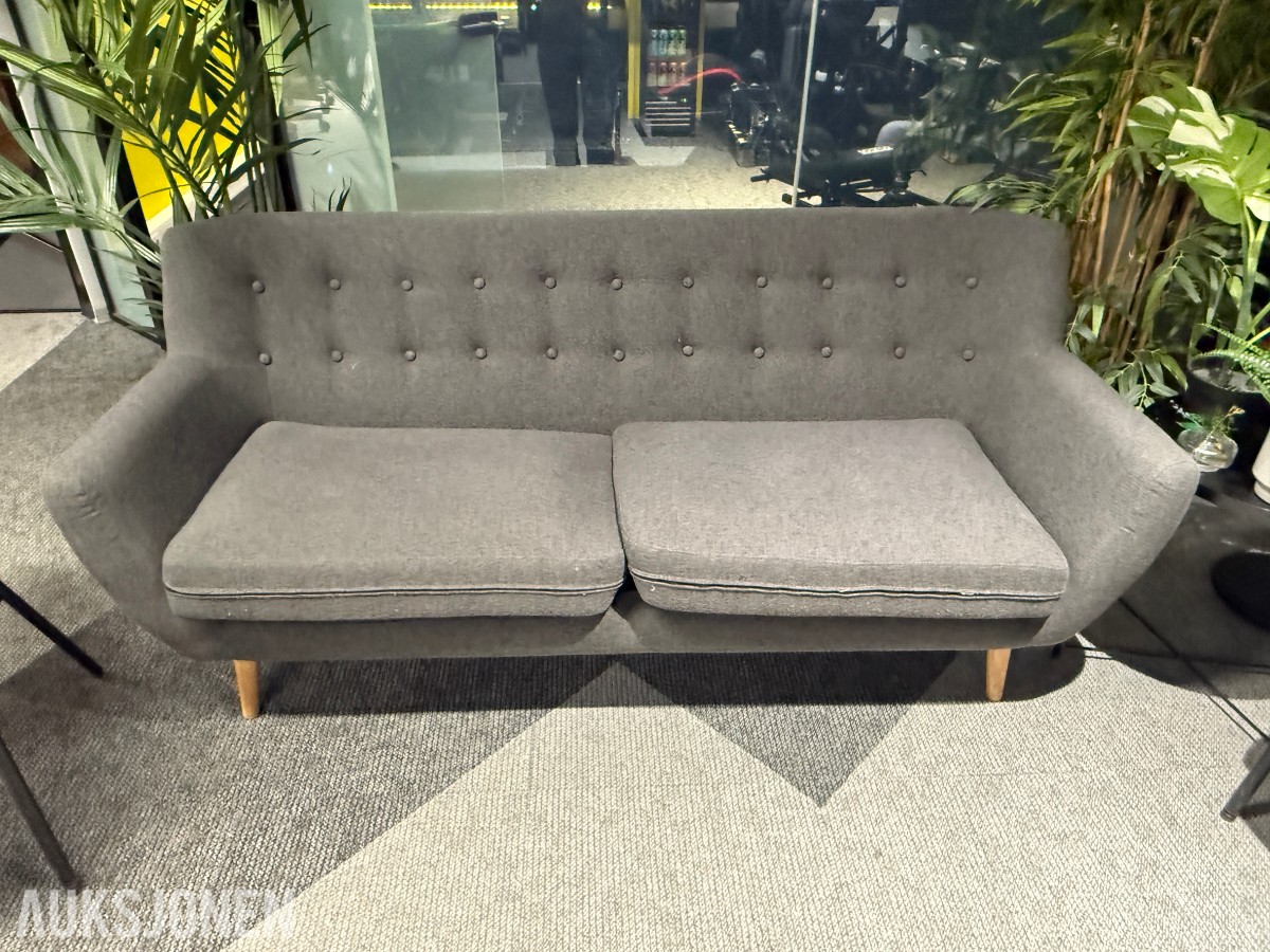 Sofagruppe med 3-seter og 2 lenestoler + klesstativ + planter