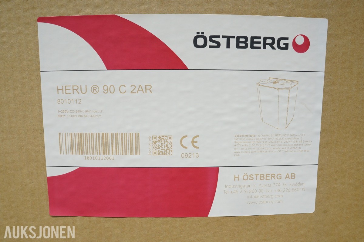 Heru 90 C 2 AR ventilasjonsaggregat. 