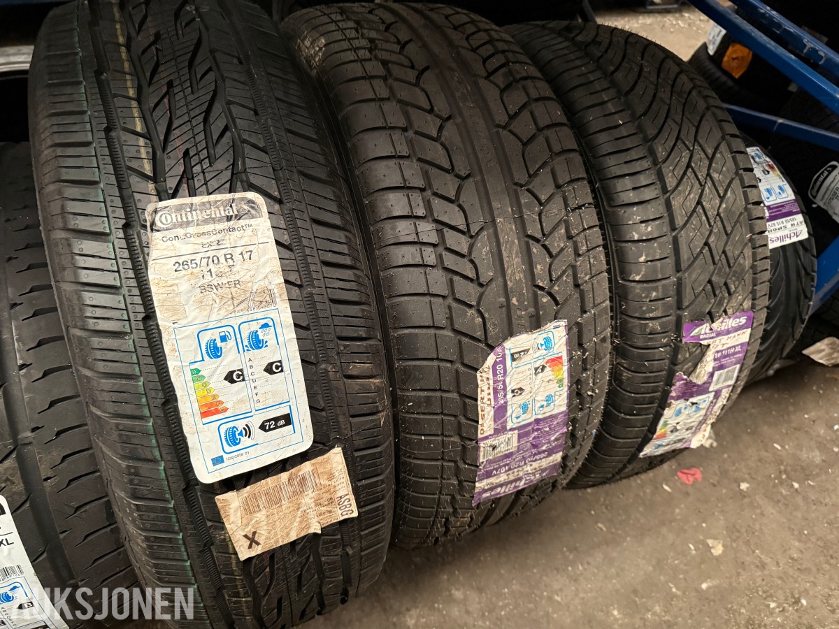 Lager av bildekk – selges samlet
