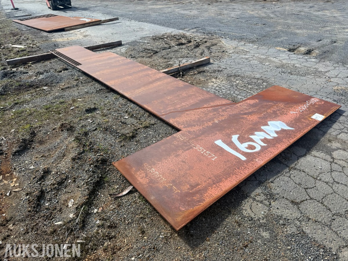 HARDOX Stålplate / sliteplate 16 mm – ca. 2500 x 5100 mm