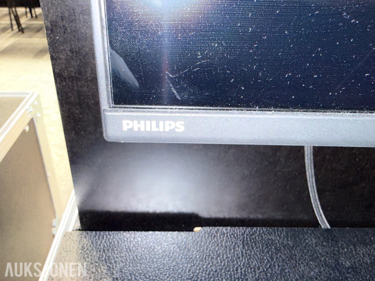 2 Stk. Philips TV-skjermer i flightcase med kabling og tilbehør