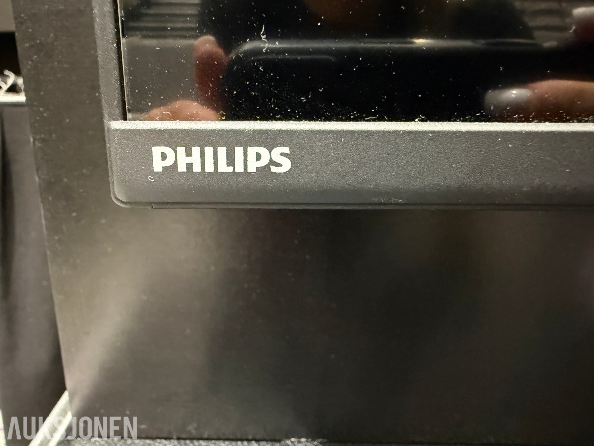 2 Stk. Philips TV-skjermer i flightcase med kabling og tilbehør