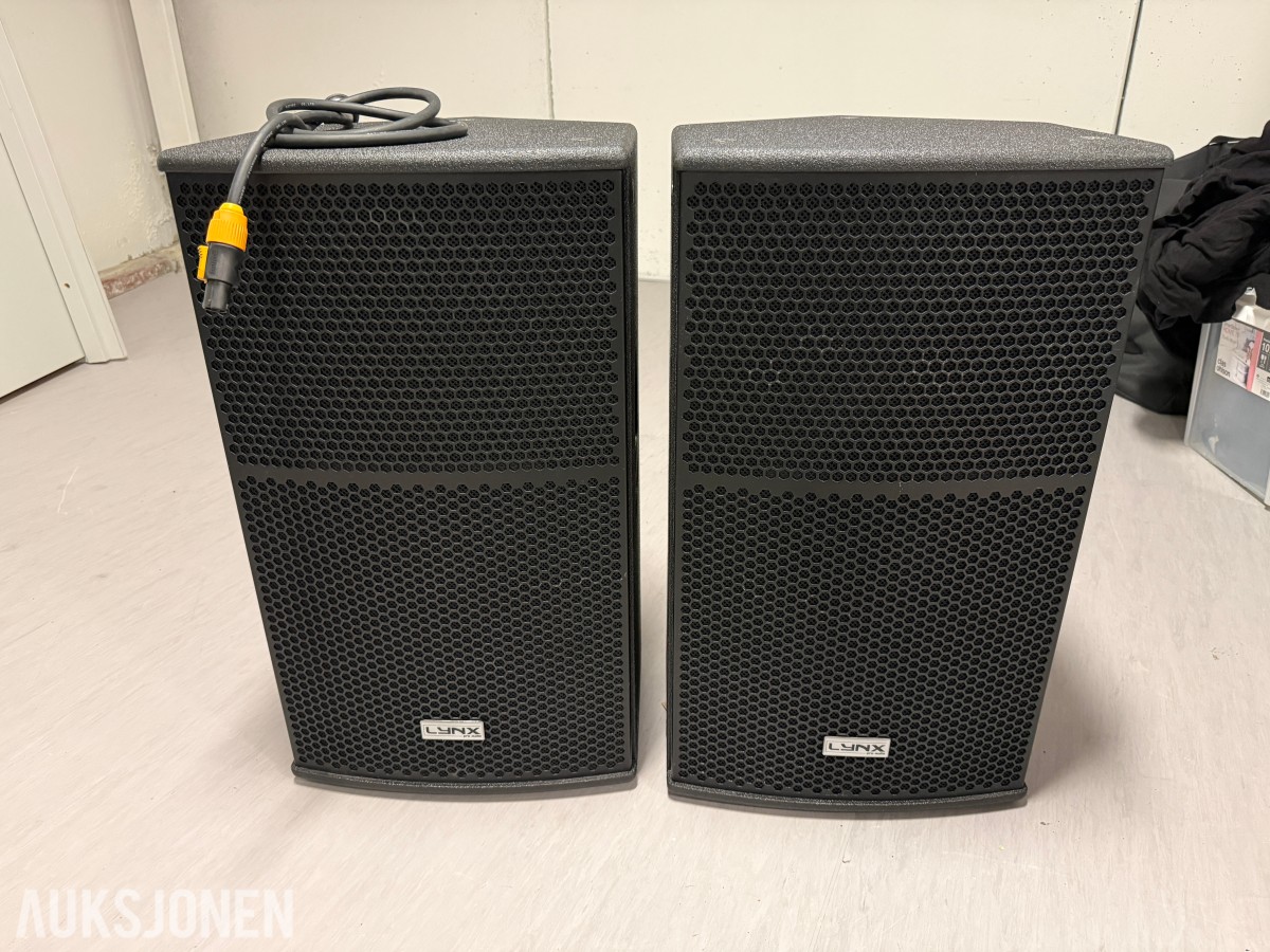 2 stk Lynx Pro Audio GXR-12 aktive PA-høyttalere 1400W DSP