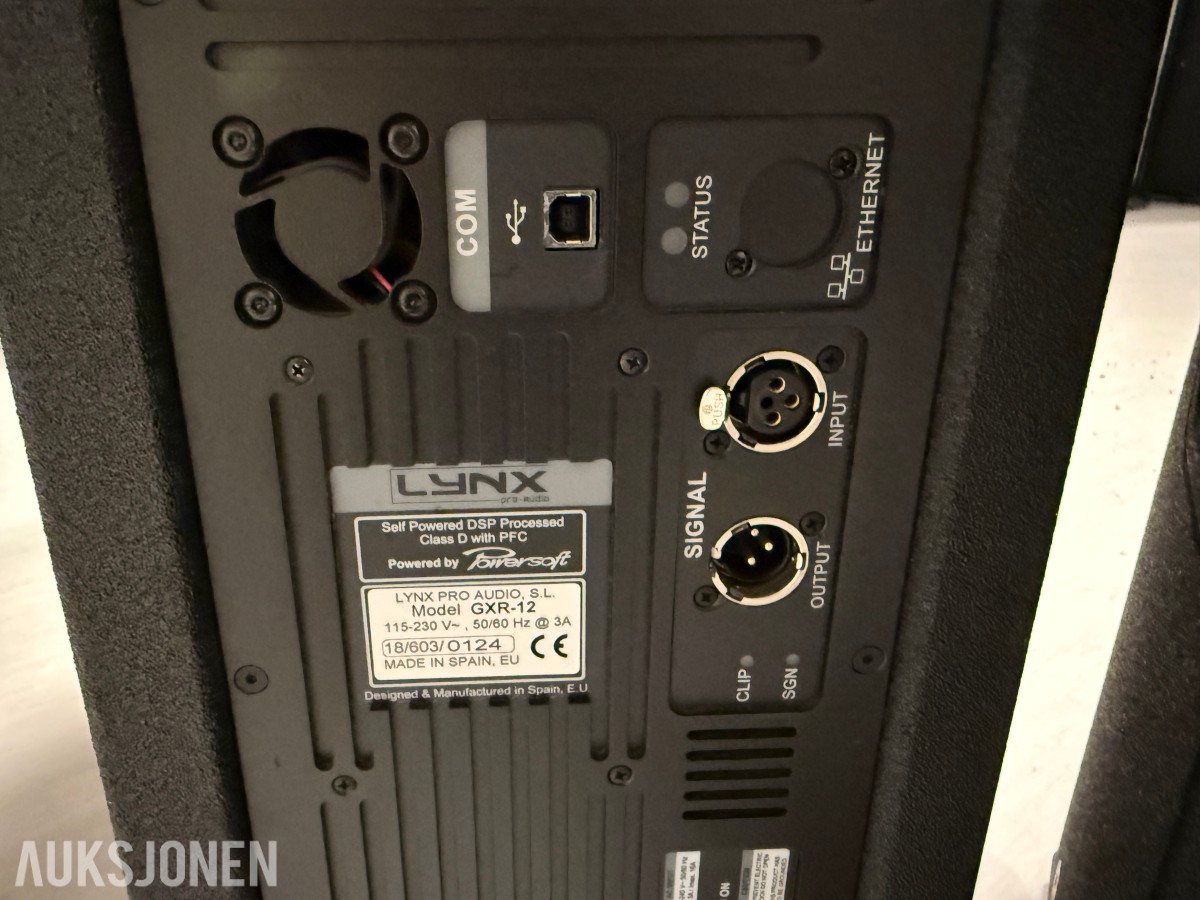 2 stk Lynx Pro Audio GXR-12 aktive PA-høyttalere 1400W DSP