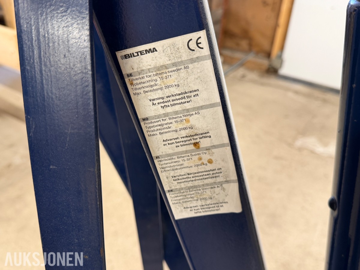 Biltema Verkstedkran 2000 kg – mobil motorløfter