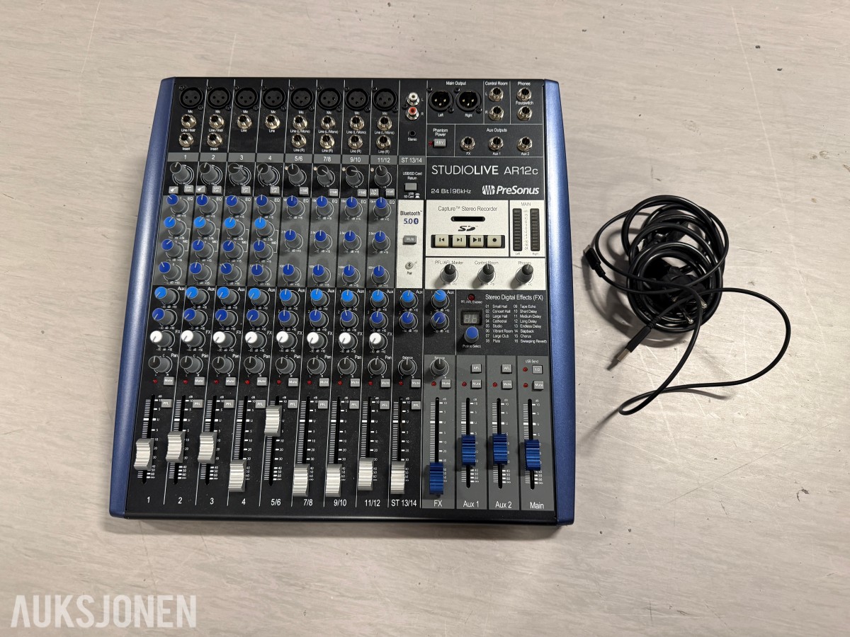 2010 PreSonus StudioLive AR12c analog mikser med USB/SD og Bluetooth