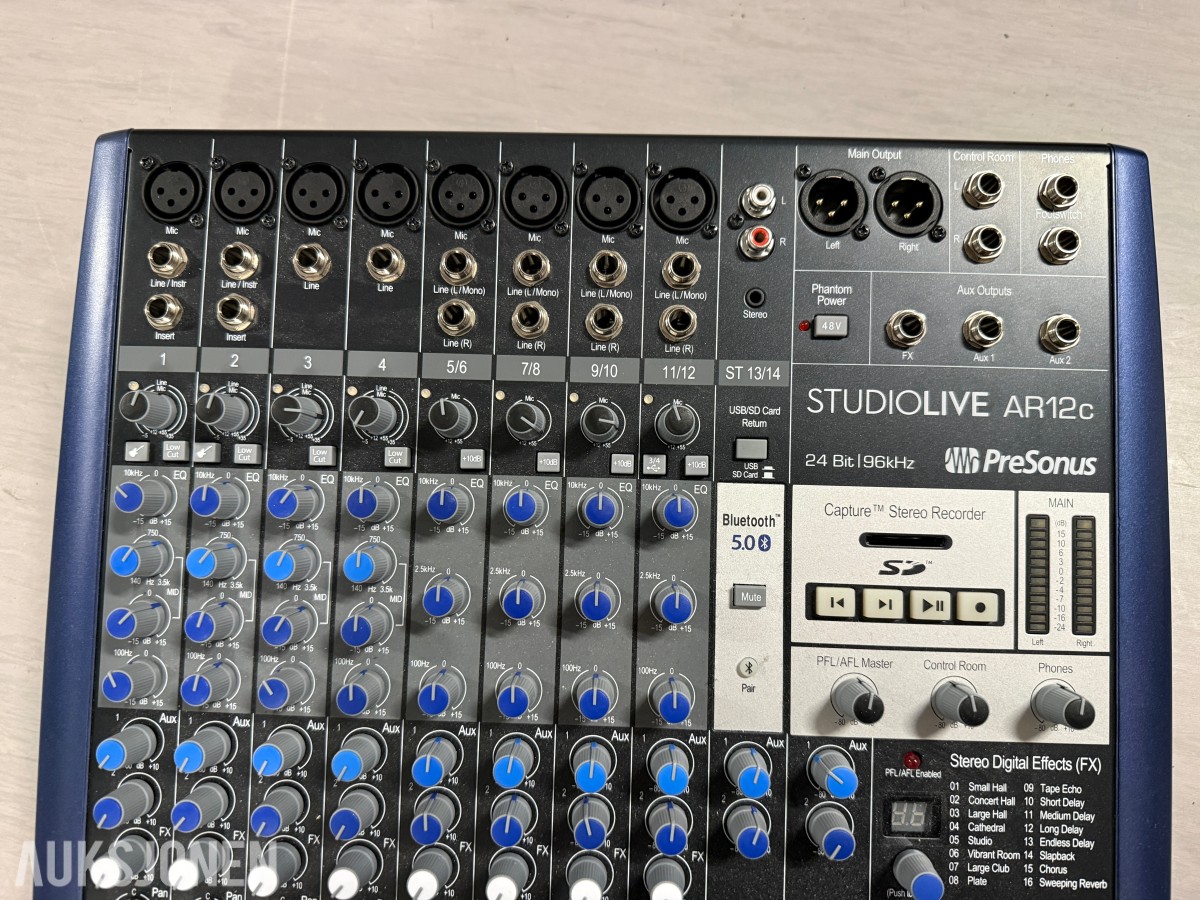 2010 PreSonus StudioLive AR12c analog mikser med USB/SD og Bluetooth
