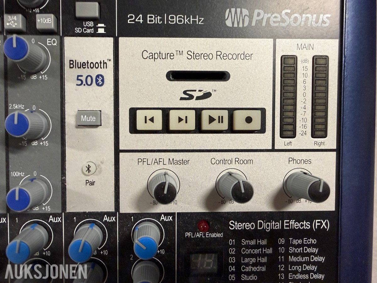 2010 PreSonus StudioLive AR12c analog mikser med USB/SD og Bluetooth