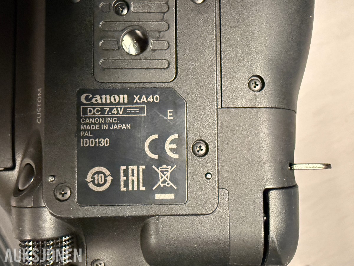 Canon XA40 4K videokamera med XLR-innganger