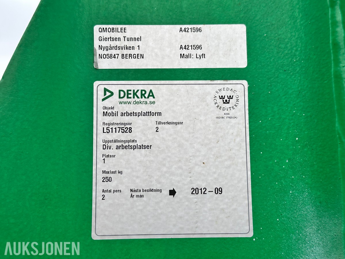2011 Essverk Essmount 8T monteringsmaskin - komplett m/vakuumutstyr + dokumentasjon