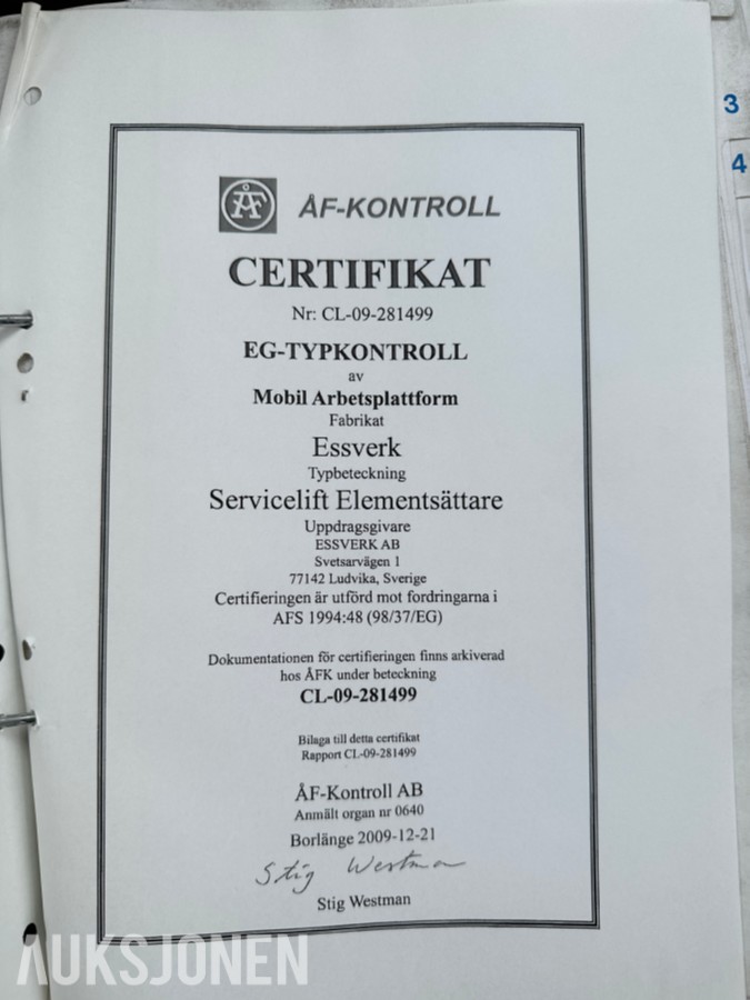 2011 Essverk Essmount 8T monteringsmaskin - komplett m/vakuumutstyr + dokumentasjon