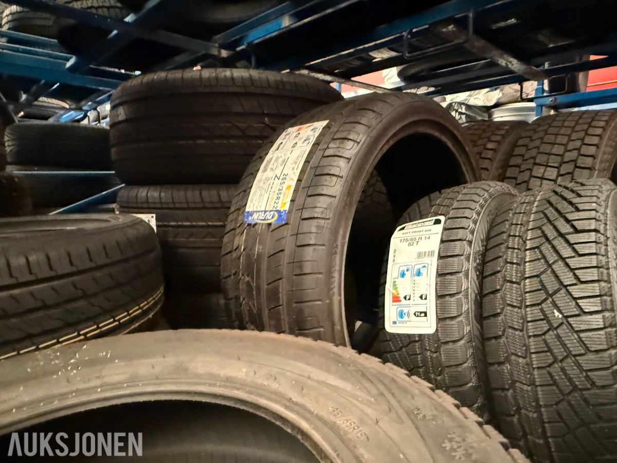 Lager av bildekk – selges samlet