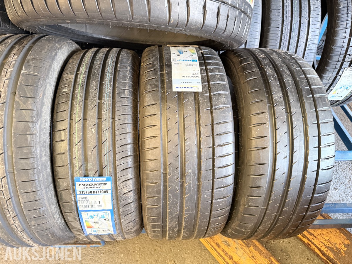 Lager av bildekk – selges samlet